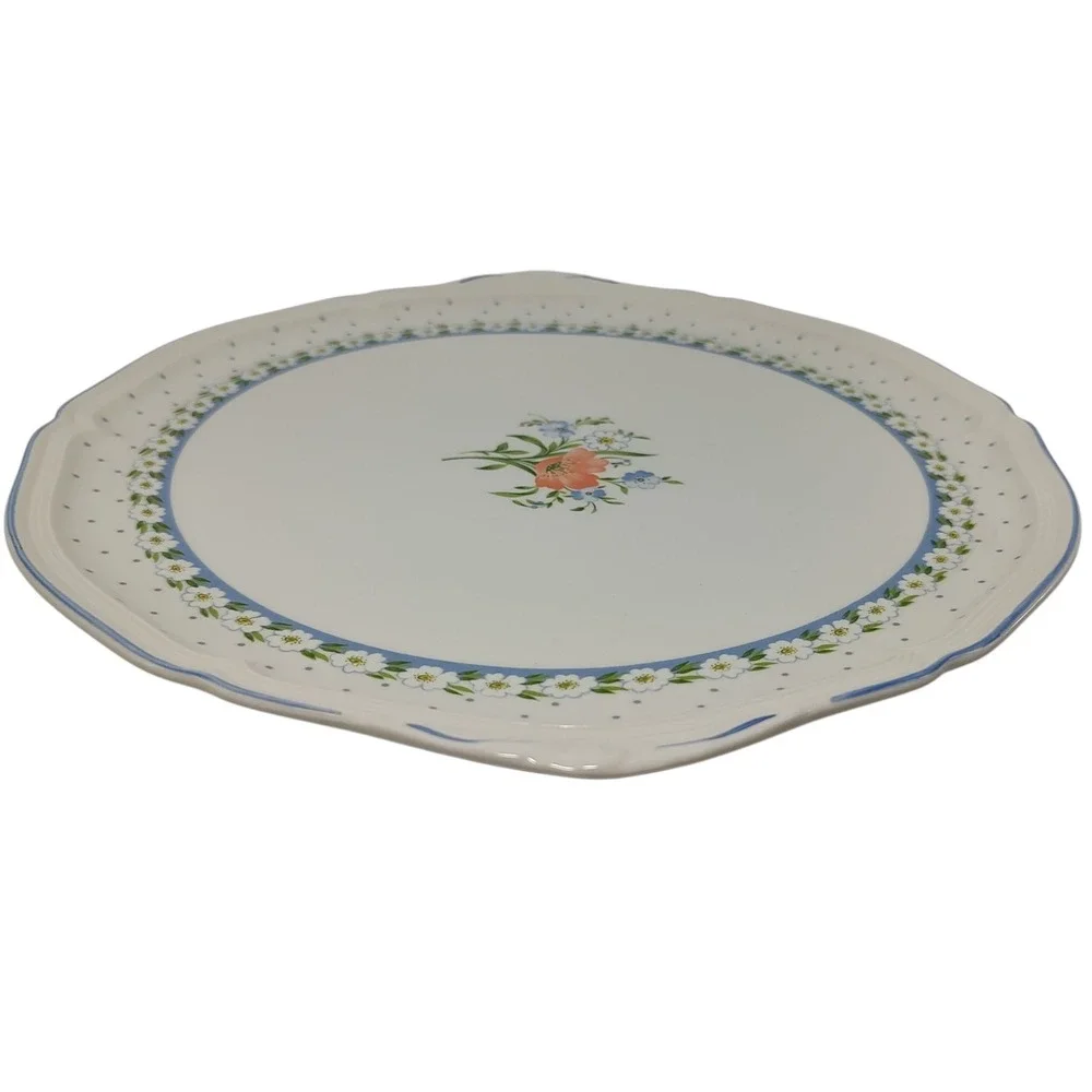 Villeroy‎ and Boch Cake Plate Platter Romantica Pattern Double Handles Floral